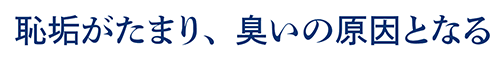 恥垢がたまり、臭いの原因となる